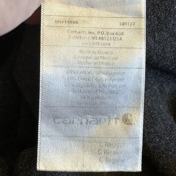 Carhartt Original Fit 1/4 Button Sz L Short Sleeve Shirt Gray Tee Workwear - Picture 12 of 13